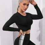 Crop Top Deportivo Manga Larga Transpirable - Negro Ref. 2150