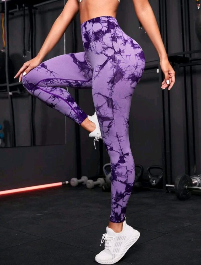 Leggings Fila Laila Tie Dye Para Mujer Morado Y Rosa, Estampado