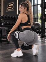 Lycra Leggings Deportivo Push Up - Gris Negro Ref. 1255 - Imagen 3