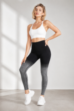 Lycra Leggings Deportivo Push Up - Negro Gris Ref. 1030 - Imagen 4