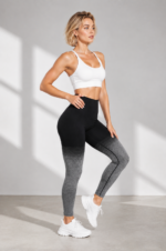 Lycra Leggings Deportivo Push Up - Negro Gris Ref. 1030 - Imagen 7