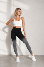 Lycra Leggings Deportivo Push Up - Negro Gris Ref. 1030 - Imagen 2