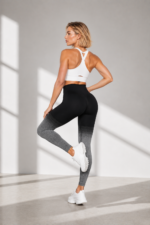 Lycra Leggings Deportivo Push Up - Negro Gris Ref. 1030 - Imagen 5