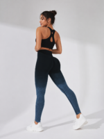 Lycra Leggings Deportivo Transpirable Push Up - Negro Azul Ref. 1030