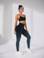 Lycra Leggings Deportivo Transpirable Push Up - Negro Azul Ref. 1030 - Imagen 2