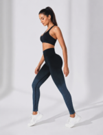 Lycra Leggings Deportivo Transpirable Push Up - Negro Azul Ref. 1030 - Imagen 3