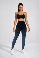 Lycra Leggings Deportivo Transpirable Push Up - Negro Azul Ref. 1030 - Imagen 5