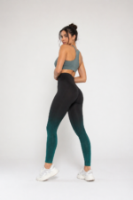 Lycra Leggings Deportivo Transpirable Push Up - Negro Verde Ref. 1030 - Imagen 5