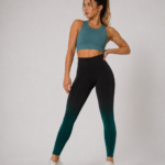 Lycra Leggings Deportivo Transpirable Push Up - Negro Verde Ref. 1030