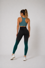 Lycra Leggings Deportivo Transpirable Push Up - Negro Verde Ref. 1030 - Imagen 4