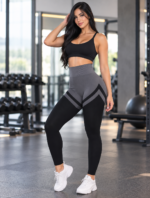 Lycra Leggings Deportivo Transpirable Push Up - Gris Ref. 1285 - Imagen 2