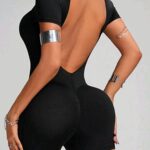 Enterizo Deportivo Suplex Efecto Push Up Corte en V - Negro Ref. 5230