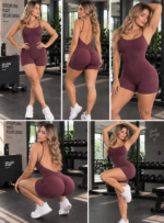 Enterizo Deportivo Transpirable Push Up Tiro en V - Terracota Ref. 5225 - Imagen 7