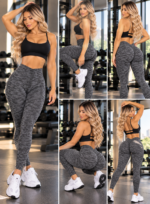 Lycra leggings Deportivo Push Up Tiro Bajo En V - Gris Ref. 1435 - Imagen 7