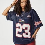 Camiseta Oversize Deportiva En Malla Estampada - Azul Ref. 2395