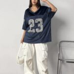 Camiseta Oversize Deportiva En Malla - Azul Ref. 2390