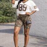 Camiseta En Malla Transpirable Con Estampado - Marrón Ref. 2385