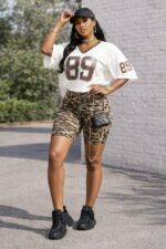 Camiseta En Malla Transpirable Con Estampado - Marrón Ref. 2385