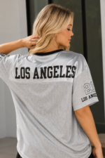 Camiseta Oversize Deportiva En Malla Estampada – Gris Ref. 2420 - Imagen 2