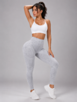 Lycra Leggings Deportivo Push Up Tiro Bajo En V - Gris Ref. 1475 - Imagen 2