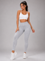 Lycra Leggings Deportivo Push Up Tiro Bajo En V - Gris Ref. 1475 - Imagen 6