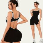 Enterizo Deportivo Push Up Tiro En V - Negro Ref. 5290