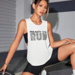 Camiseta Deportiva Estampada Sin Mangas - Blanco Ref. 2450