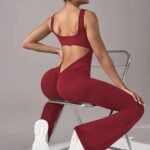 Enterizo Deportivo Bota Recta Push Up – Rojo Vino Ref. 5280