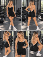 Enterizo Deportivo Push Up Corte En V - Negro Ref. 5300 - Imagen 7