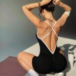 Enterizo Deportivo Push Up Corte En V – Negro Ref. 5300