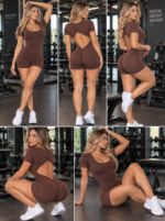Enterizo Deportivo Corto Push Up - Marrón Ref. 5380 - Imagen 7