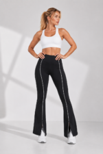 Lycra Leggings Deportivo Bota Campana Con Abertura – Negro Ref. 1495 - Imagen 2