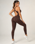 Enterizo Deportivo Push Up Tiro Bajo Animal Print – Marrón Ref. 5405 - Imagen 3