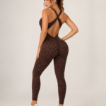 Enterizo Deportivo Push Up Tiro Bajo Animal Print – Marrón Ref. 5405