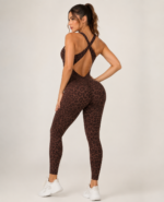 Enterizo Deportivo Push Up Tiro Bajo Animal Print – Marrón Ref. 5405