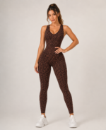Enterizo Deportivo Push Up Tiro Bajo Animal Print – Marrón Ref. 5405 - Imagen 2