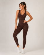 Enterizo Deportivo Push Up Tiro Bajo Animal Print – Marrón Ref. 5405 - Imagen 5