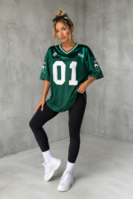 Camiseta Oversize Deportiva En Malla Estampada – Verde Ref. 2405 - Imagen 3