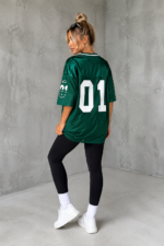 Camiseta Oversize Deportiva En Malla Estampada – Verde Ref. 2405 - Imagen 2