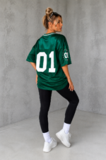 Camiseta Oversize Deportiva En Malla Estampada – Verde Ref. 2405 - Imagen 4