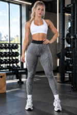 Lycra Leggings Deportivo Push Up Tiro Bajo - Gris Ref. 1505 - Imagen 2