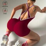 Enterizo Deportivo Push-Up Seamless – Rojo Carmesí Ref. 5325