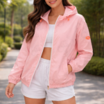 Chaqueta Corta Vientos Deportiva Con Capota – Rosa Ref. 6160