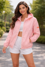 Chaqueta Corta Vientos Deportiva Con Capota – Rosa Ref. 6160