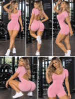 Enterizo Deportivo Corto Push Up - Rosa Ref. 5380 - Imagen 6