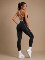 Enterizo Deportivo Push Up Espalda Cruzada – Negro Ref. 5430 - Imagen 4