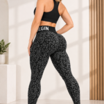 Lycra Leggings Deportivo Push Up Animal Print – Negro Ref. 1540