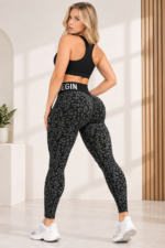 Lycra Leggings Deportivo Push Up Animal Print – Negro Ref. 1540
