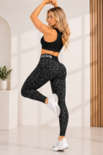 Lycra Leggings Deportivo Push Up Animal Print – Negro Ref. 1540 - Imagen 7