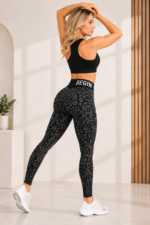Lycra Leggings Deportivo Push Up Animal Print – Negro Ref. 1540 - Imagen 3